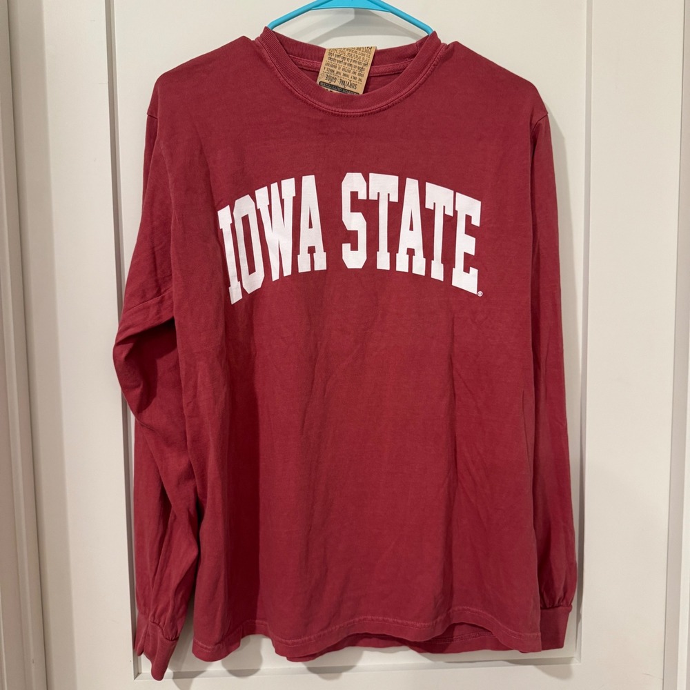 Barefoot Iowa State Cyclones Comfort Colors Long Sleeve Shirt Crimson Red Medium